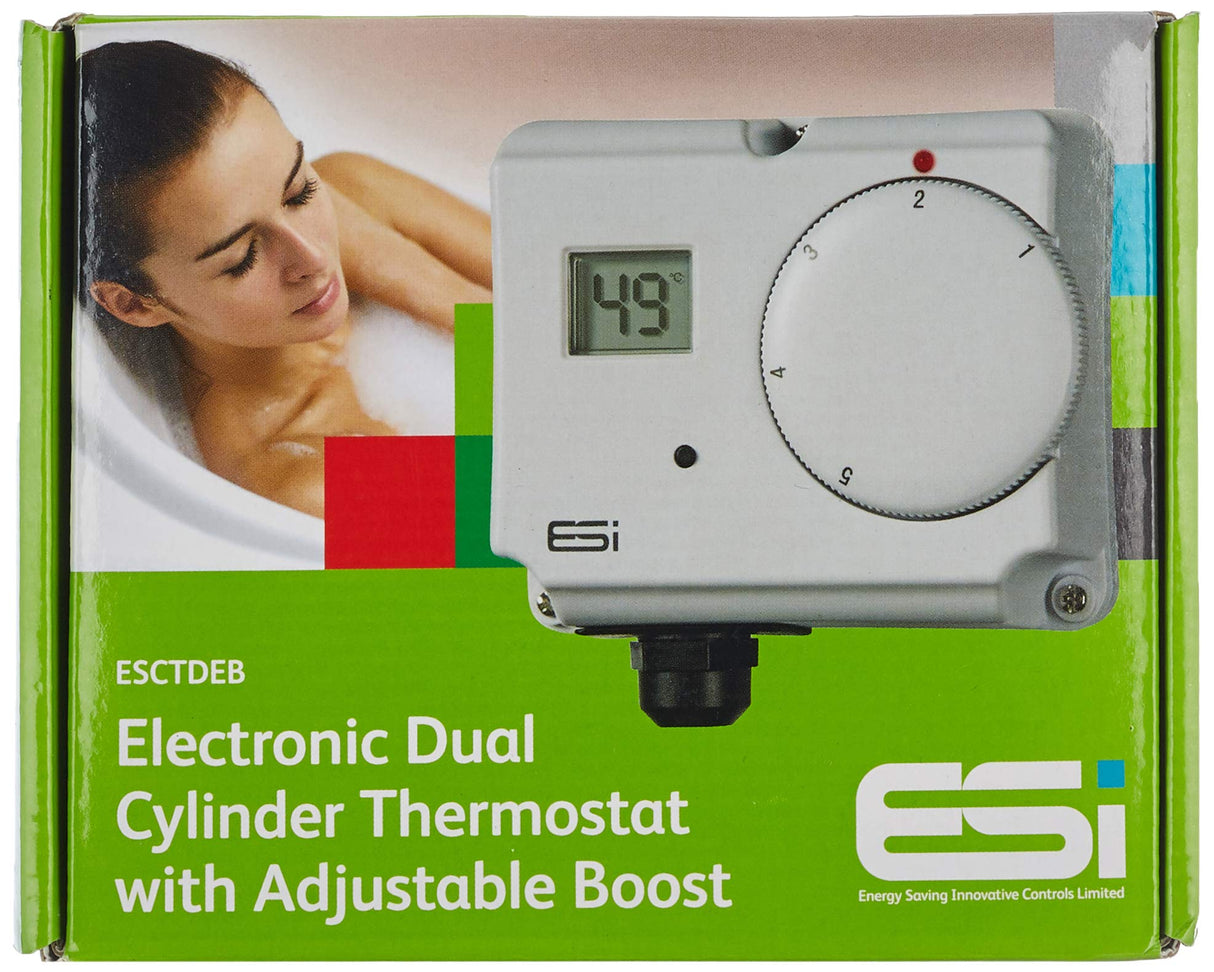 ESI - Energy Saving Innovation Controls ESCTDEB ESI Controls Electronic Dual Cylinder Thermostat, White