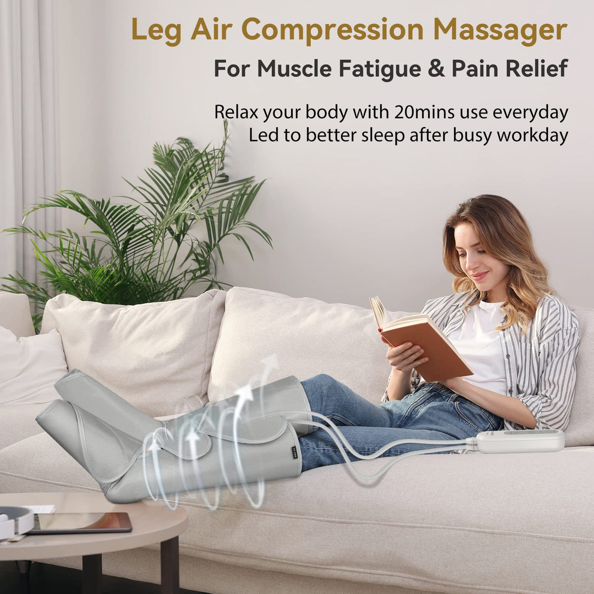FIT KING Air Compression Leg Massager for Circulation to Relieve Pain, Swelling, Edema, RLS, Ideal Gift for Mom Wife (Extensions Included) - FSA HSA Eligible