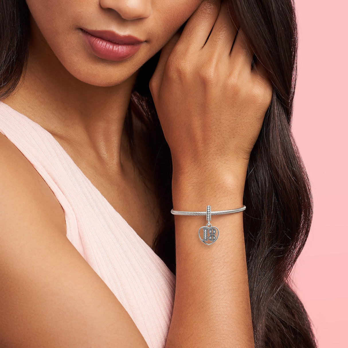 PANDORA 18th Celebration Dangle Charm - Bracelet Charm Moments Bracelets - Sterling Silver with Clear Cubic Zirconia - Gift for Her - Jewelry for Women with Gift Box