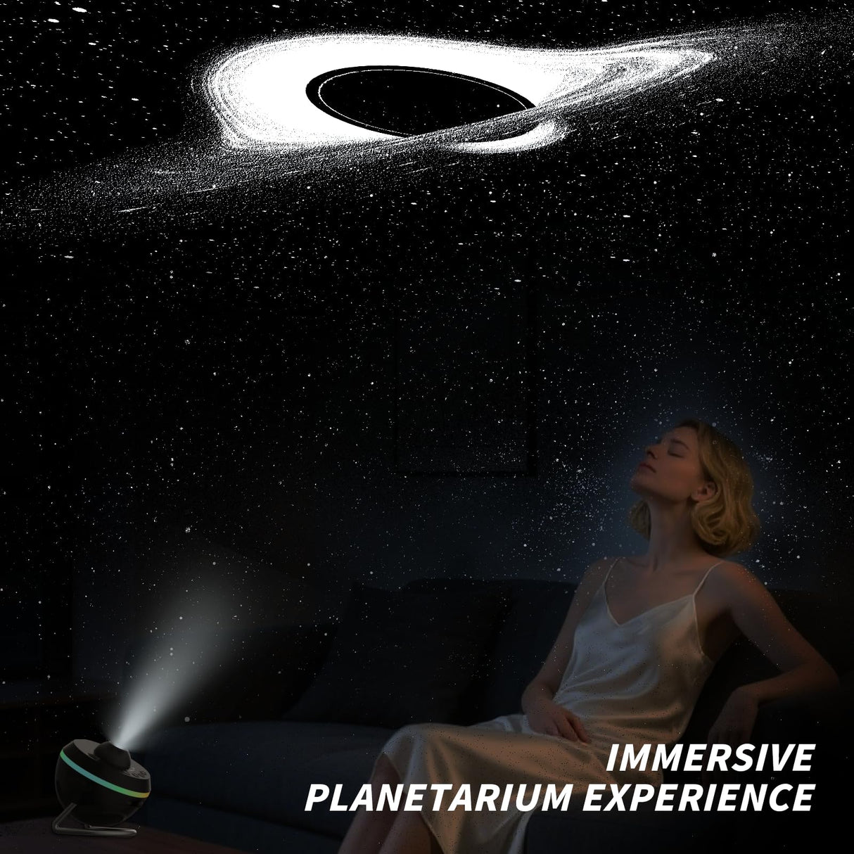 Ainael Galaxy Projector, Star Projector Home Planetarium Space Ceiling Starry Sky Night Light with Light Strip, Meteor and Galaxy Projector for Kid Adult Bedroom Christmas Gift