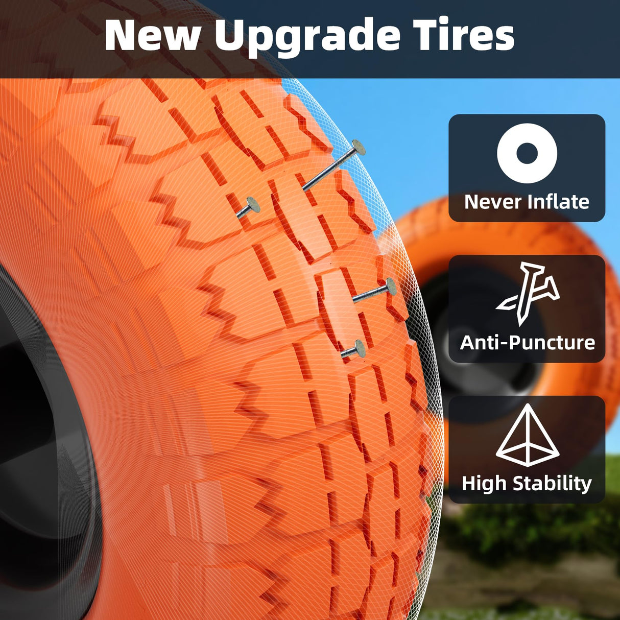 【UPGRADED】4.10 3.50-4 Tire and Wheel