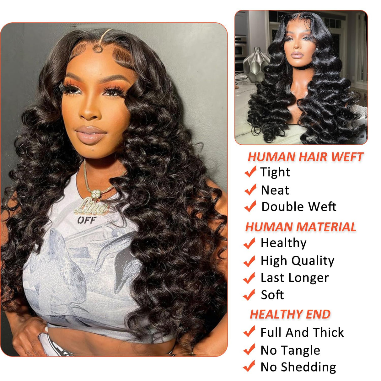 AAKJJ Deep Wave Lace Front Wigs Human Hair 13x4, Raw Human Hair, All-Day Comfort Glueless Pre-Plucked Hairline with Baby Hair, for Women, 200 Density, Natural Color 26 Inch
