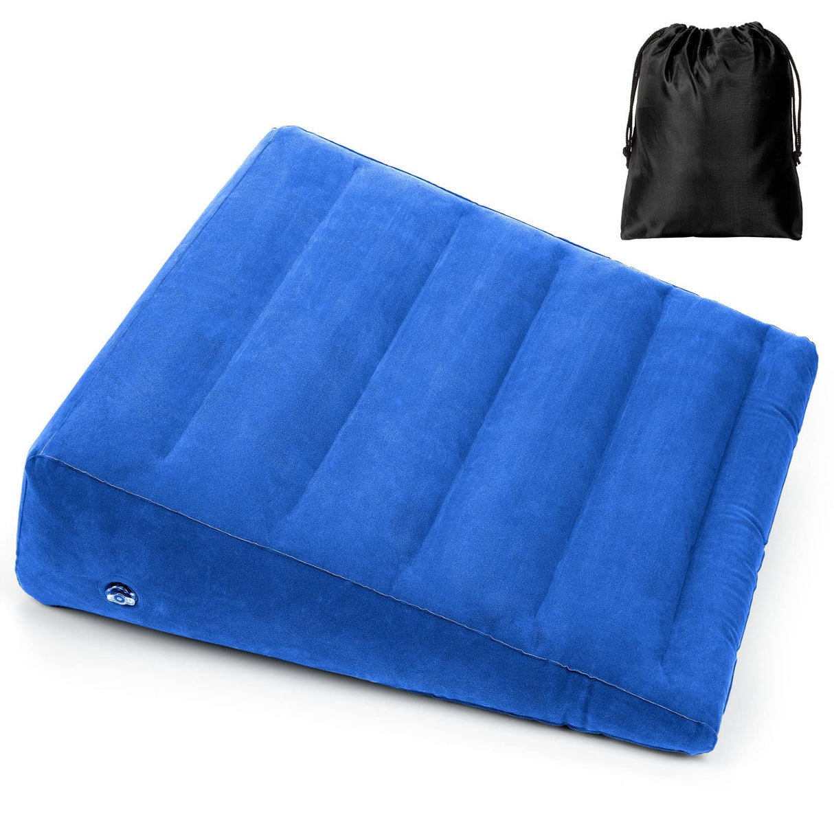 USHMA Inflatable Wedge Pillow, Portable Travel Wedge Pillow, Fast Inflation & Deflation Inflatable Wedge Pillows for Travel, Blow Up Wedge Pillow Suitable for Travel Home Sleeping Back Knee Bed(Blue)