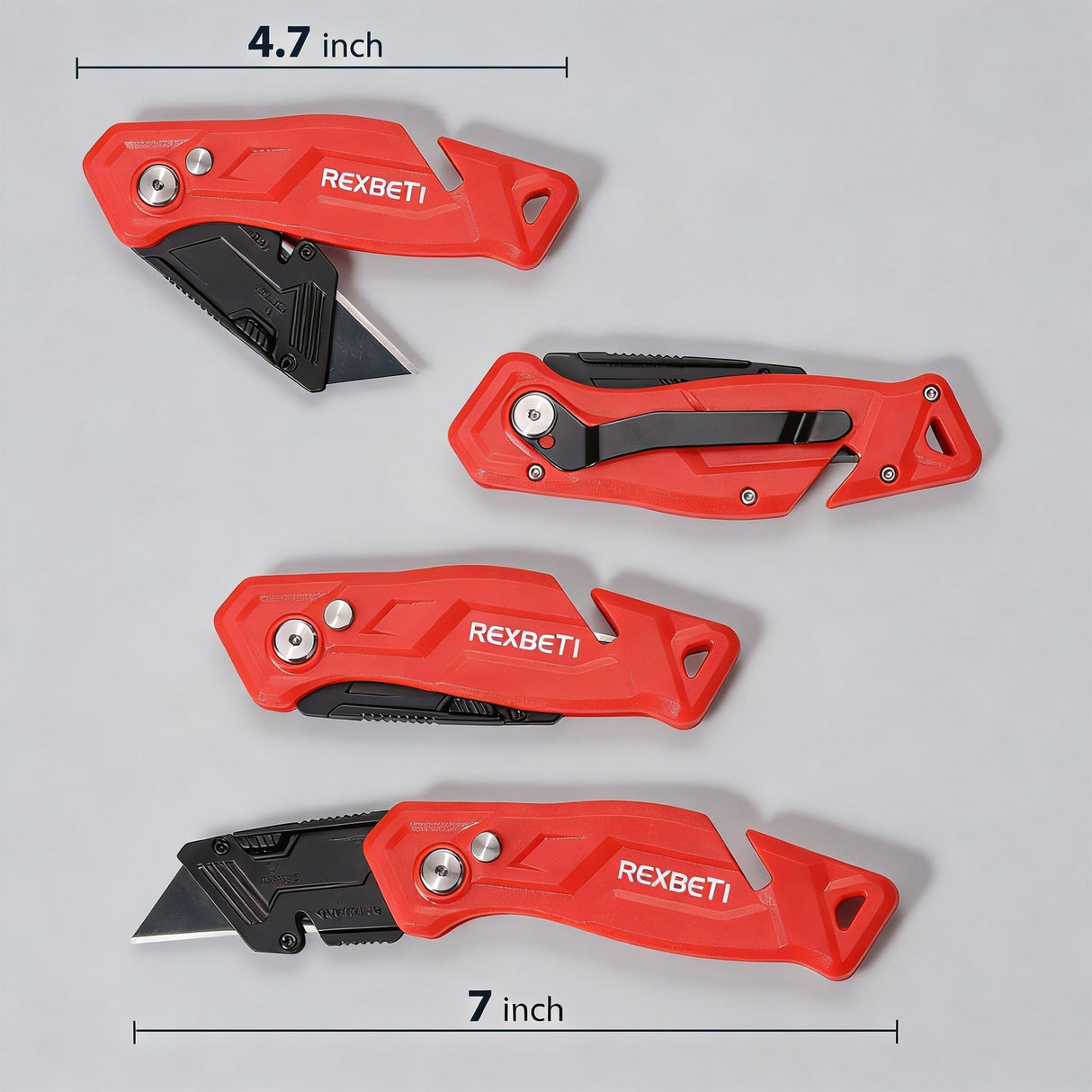 REXBETI Folding Pocket Utility Knife Quick-change SK2 Box Cutter for Cartons, Cardboard and Boxes, Back-lock Mechanism with 20 Extra Blades (12 folding utility knife)
