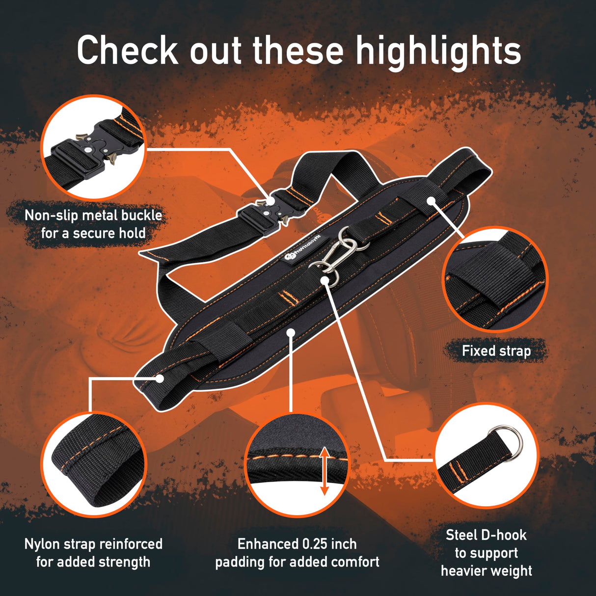 Hip Thrust Belt for Women & Men – Glute Workout Equipment for Dumbbells, Kettlebells, Plates – Heavy Duty Booty Builder, Dip Belt Kit - Adjustable, Home/Gym Use