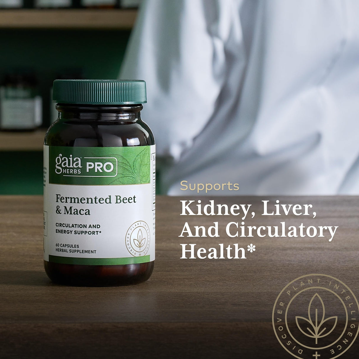 Gaia Herbs PRO Fermented Beet & Maca - Healthy Energy & Circulation Support Supplement* - Kidney Health Supplement with Beet & Carrot Root - Vegan, Gluten-Free, Soy-Free - 60 Capsules (30 Servings)