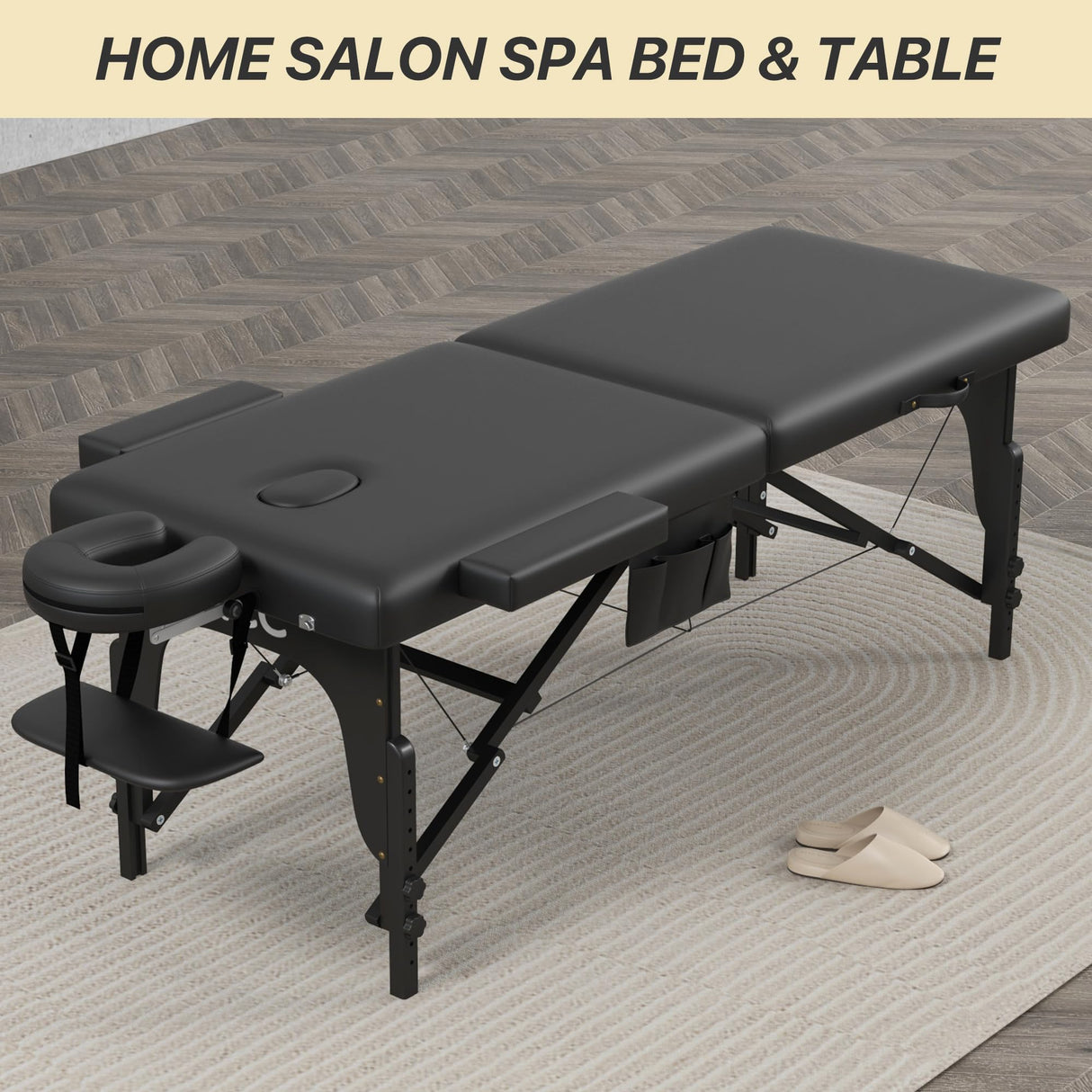 KCC Memory Foam Massage Table Premium Portable Foldable Massage Bed Height Adjustable, 84 Inches Long 28 Inchs Wide Home Salon Spa Bed Tattoo Table with Accessories &Carrying Case, Easy Set Up