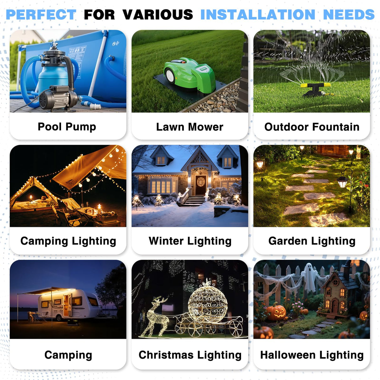 FLEMOON IP55 Outdoor Electrical Box Waterproof with Detachable Awning Covers, 7.1 * 3.9 * 2.4 inch Weatherproof Extension Cord Cover, Easy Installation for Outdoor Plug, Outlet, String Lights, Black