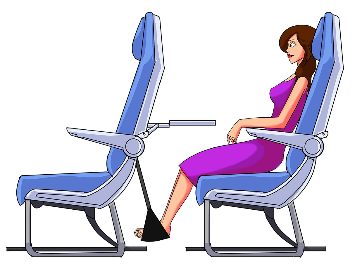 Sleepy Ride - Airplane Footrest Made with Premium Memory Foam - Airplane Travel Accessories - Helps to Prevent Swelling and Soreness - Provides Comfort for Shorter Legs (Jet Black)