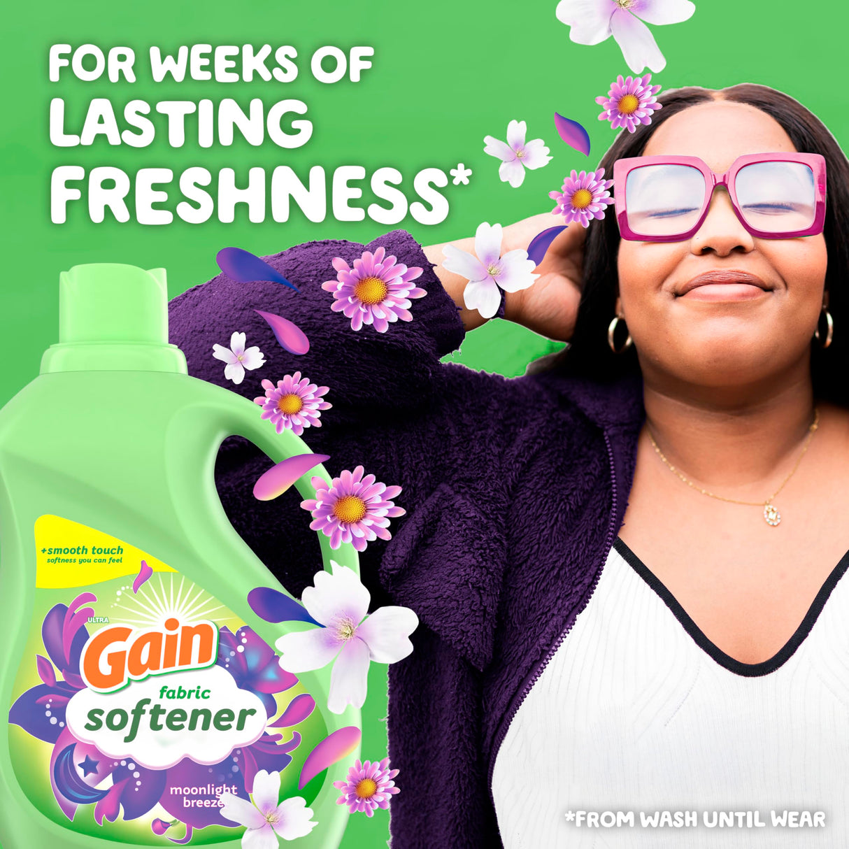Gain Fabric Softener, Moonlight Breeze, 35 fl oz (4 Pack)
