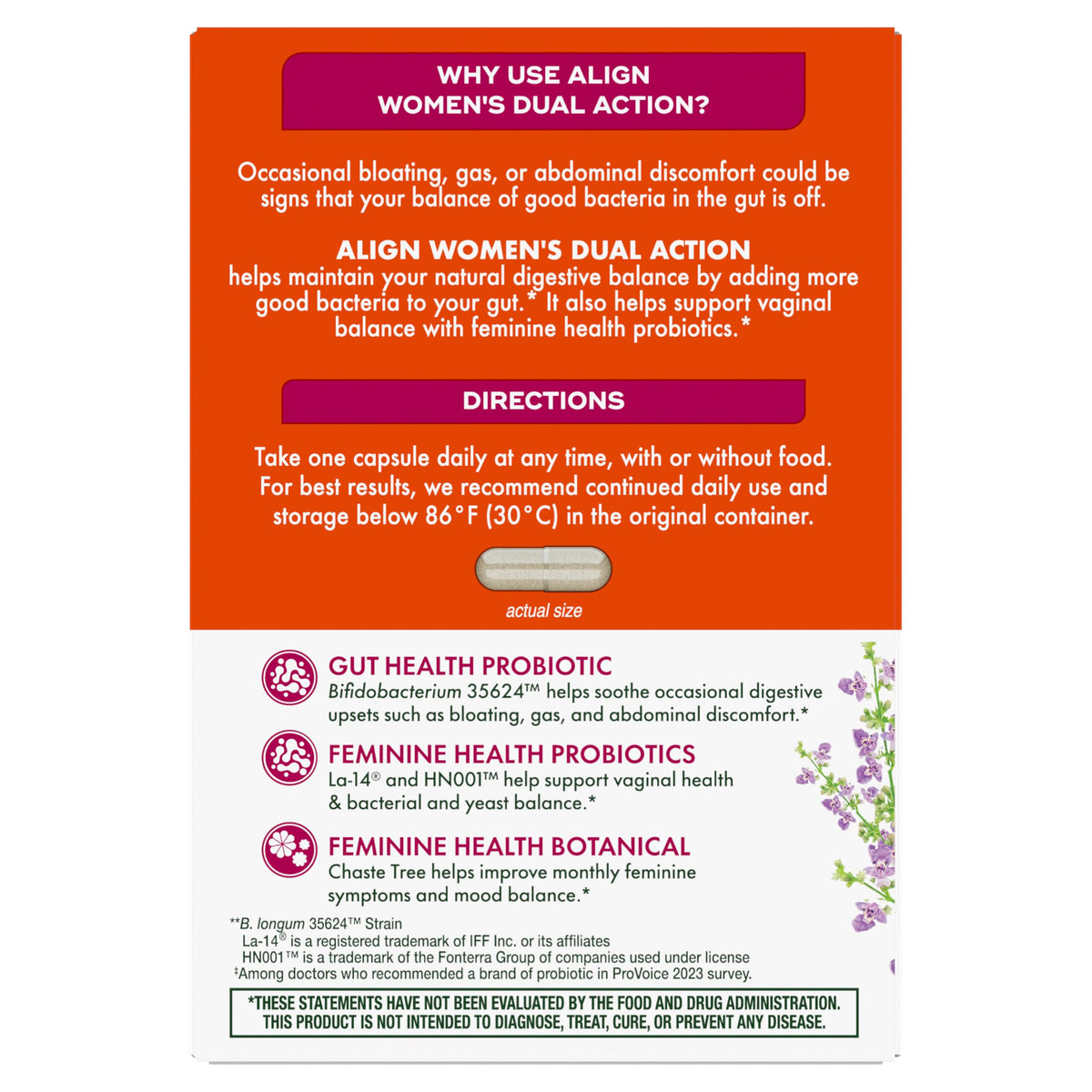 Align Probiotic, Womens Dual Action, Vaginal Probiotics for Women, Womens Probiotic for Vaginal Health Support, with Probiotics for Digestive Health, 28 Probiotic Capsules