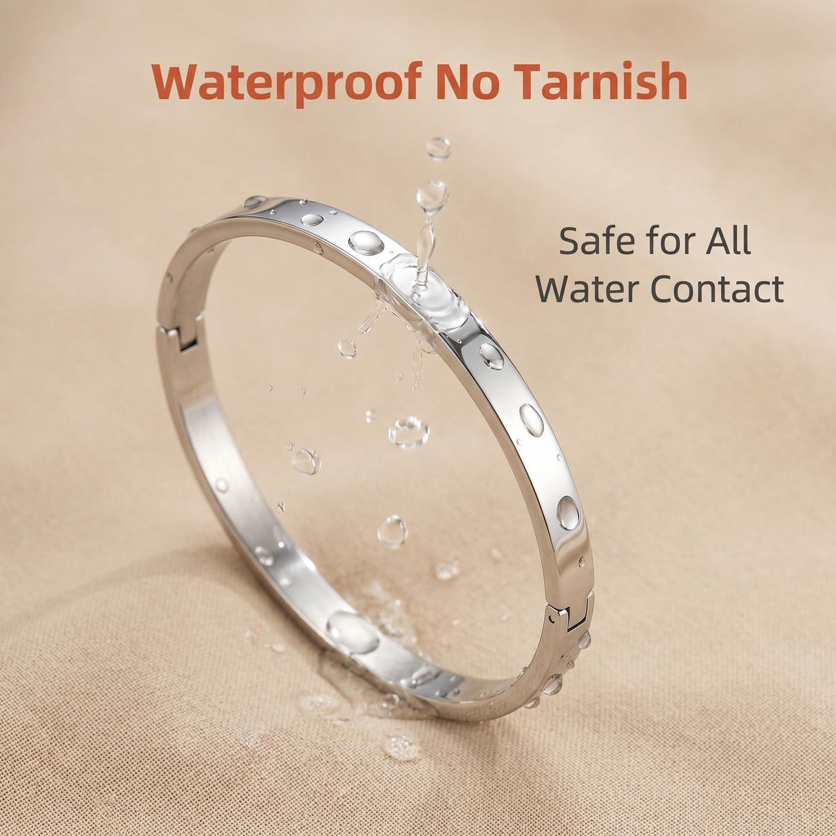 KUDANLONG Silver Cuff Bracelets for Women, Stainless Steel Stackable Bangle