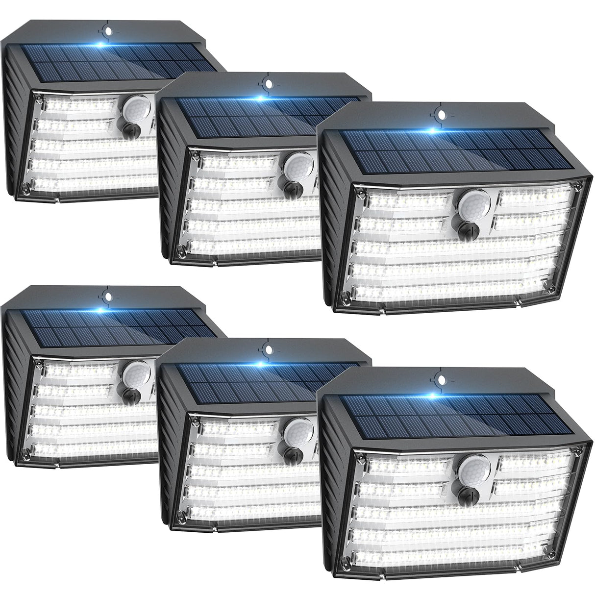Solar Motion Lights Outdoor, Ultra Bright Solar Fence Lights with Motion Sensor, IP65 Waterproof Security Light 3 Modes, 270ยฐ Lighting Angle, Wall Lights for Deck Patio Fence Garage Door (6 Packs)