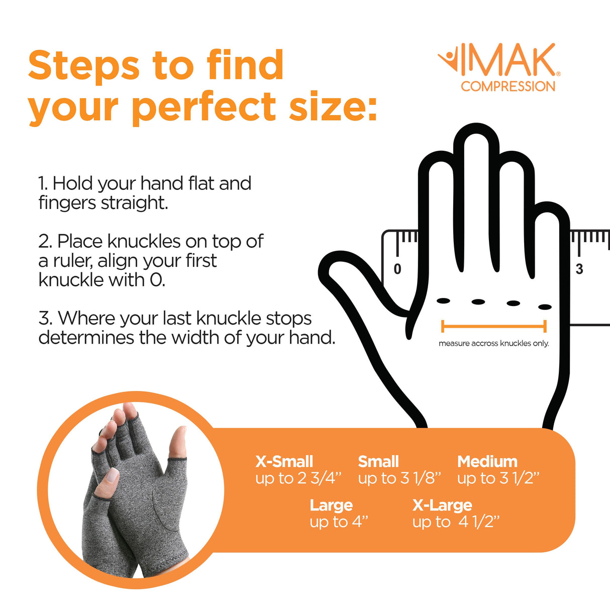 IMAK Compression Arthritis Gloves - Compression Gloves for Arthritis & Joint Pain Support - Men's & Women's Fingerless Gloves to Support Circulation - Grey - Medium