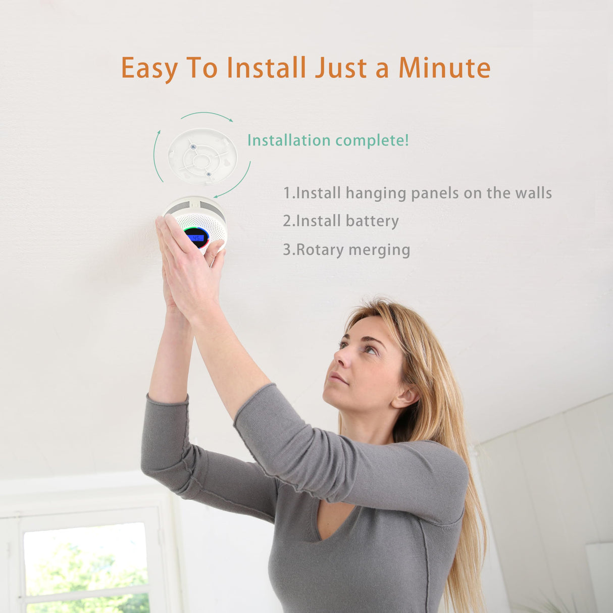 Kesymo 3Pack Upgraded Interlinked Smoke Carbon Monoxide Detector, Battery Powered&Wireless Interconnected Smoke and CO Alarm, Transmission Range of Over 820 ft (Includes Battery)