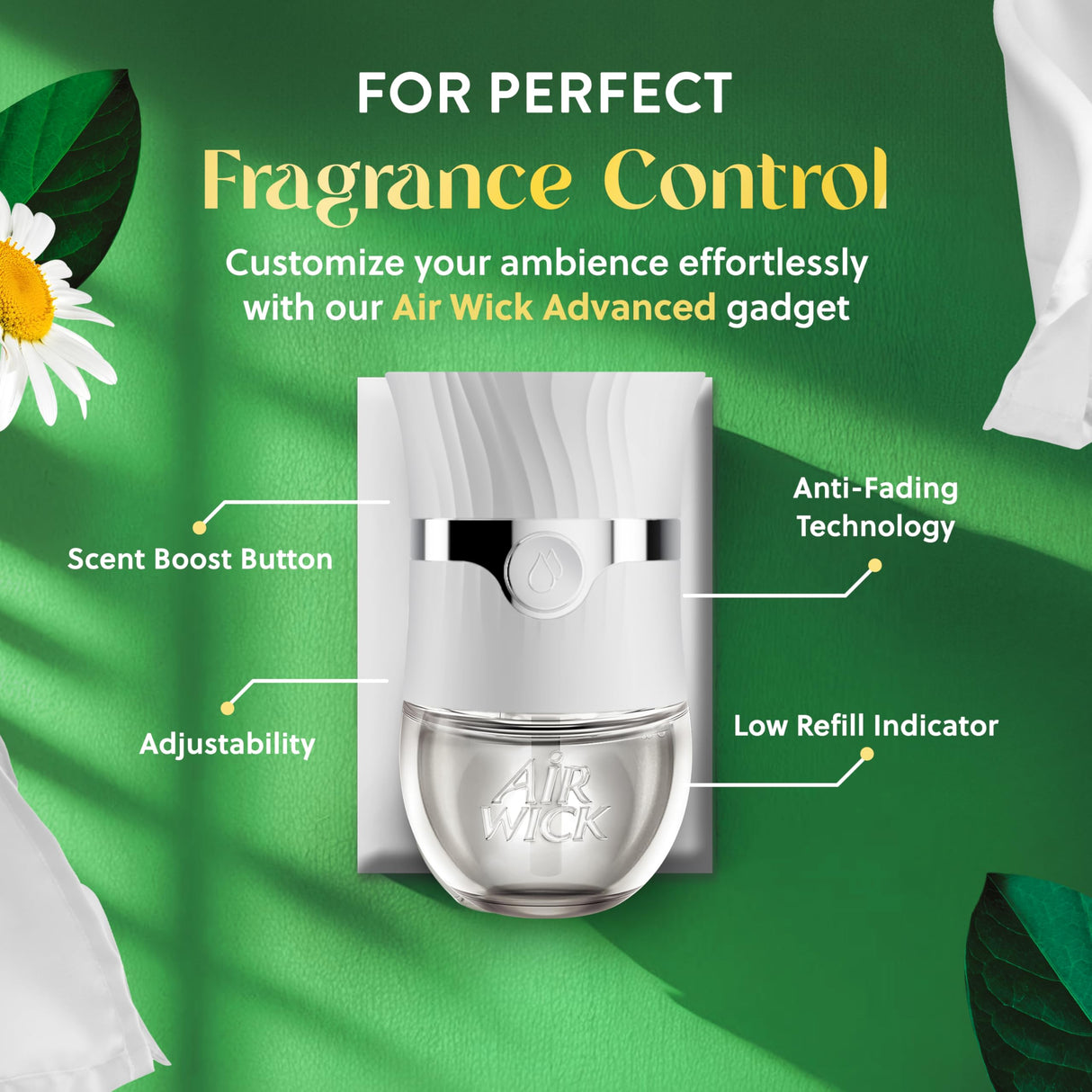 Air Wick Plug in Scented Oil Refill, 10ct, Fresh Linen, Air Freshener, Essential Oils, Eco Friendly Pack