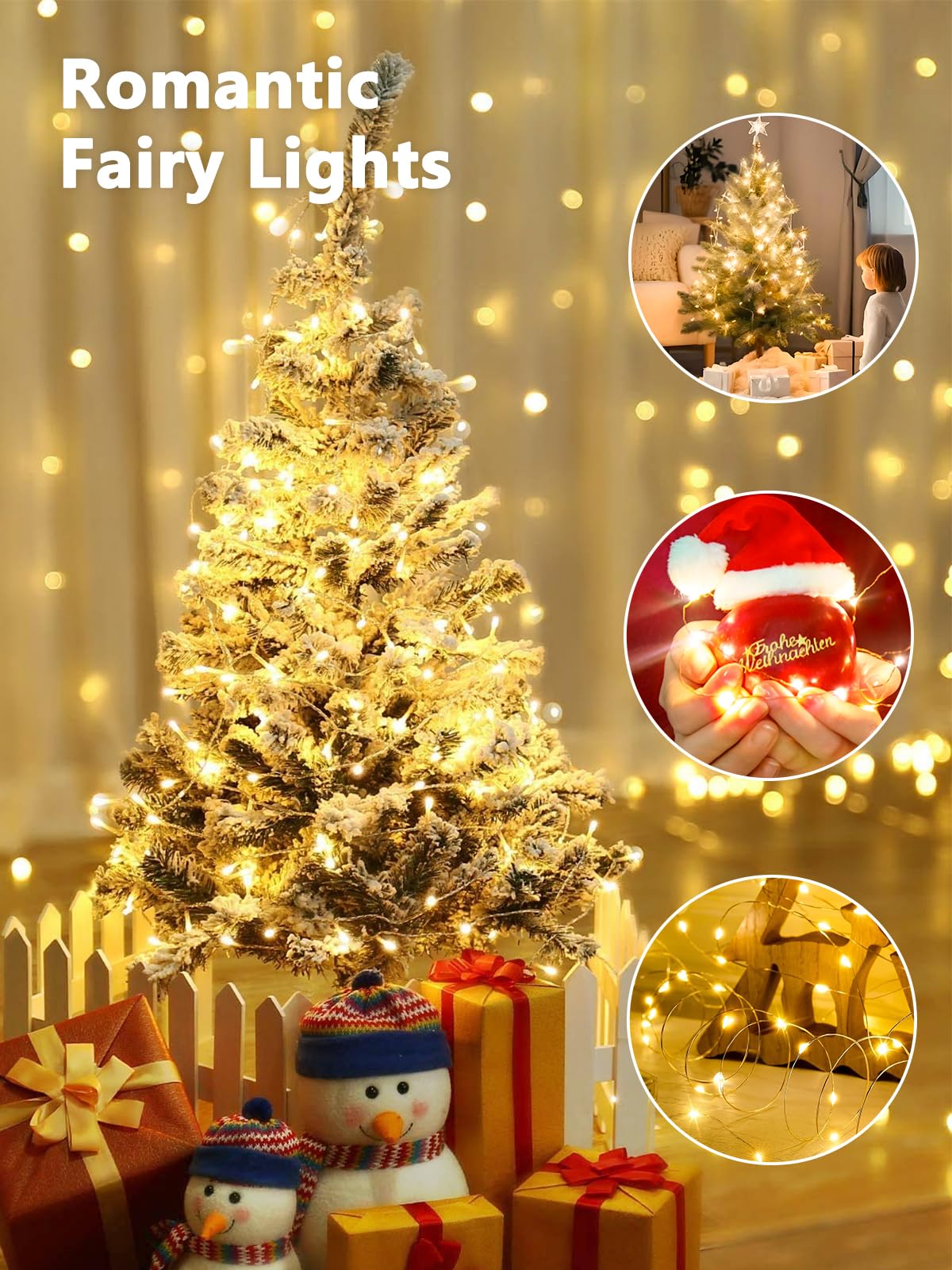 3-Pack 78FT 240 LED Fairy Lights Battery Operated with Timer & Remote, Waterproof Twinkle Lights Indoor Outdoor 8 Modes for Bedroom Centerpiece Wedding DIY Party Christmas Classroom Dorm Decoration