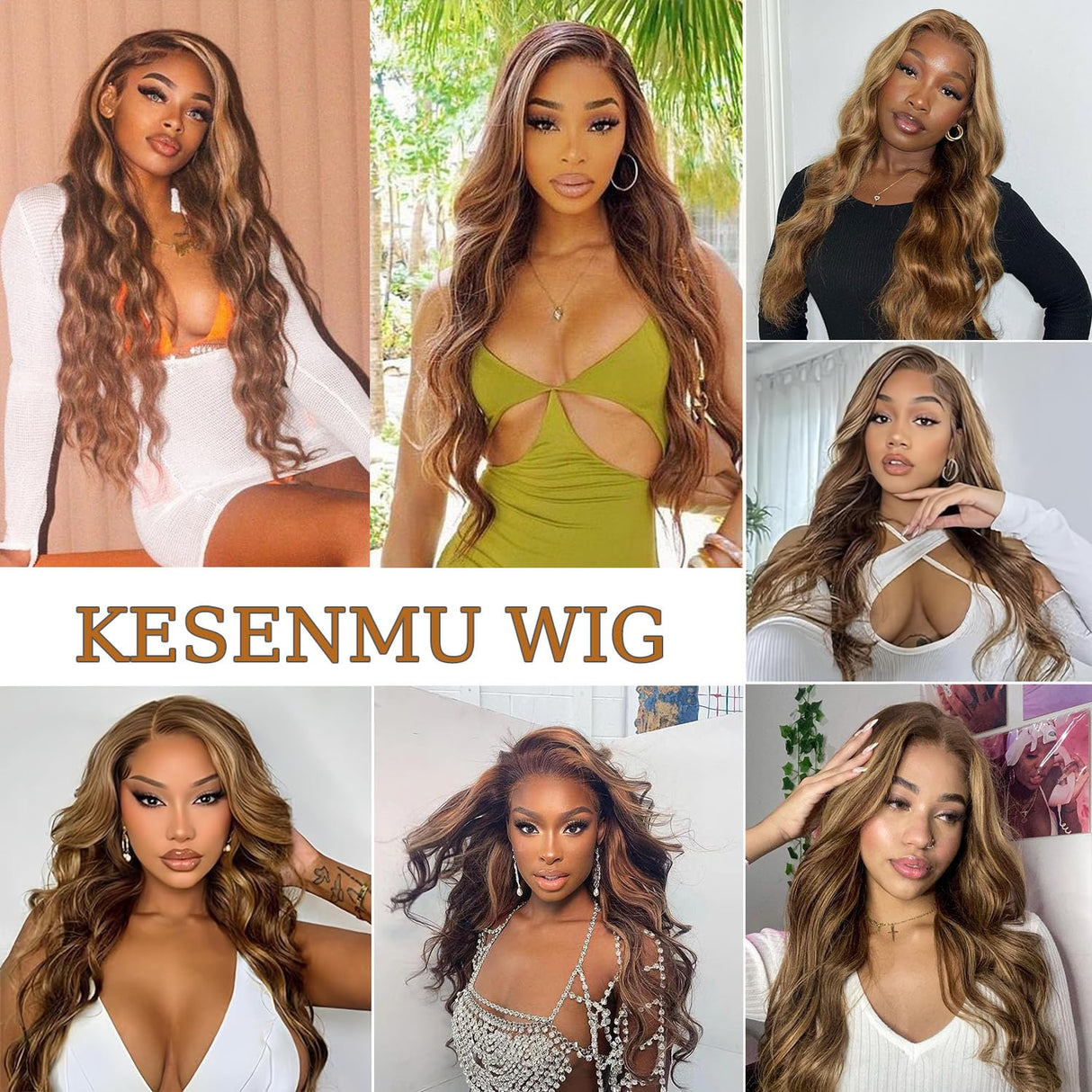 Kesenmu Ombre Lace Front Wig Human Hair - 13x6 HD Body Wave Highlight Lace Frontal Wigs Human Hair Pre Plucked With Baby Hair,180% Density 4/27 colored Glueless Honey Blonde Wig Human Hair 28 inch