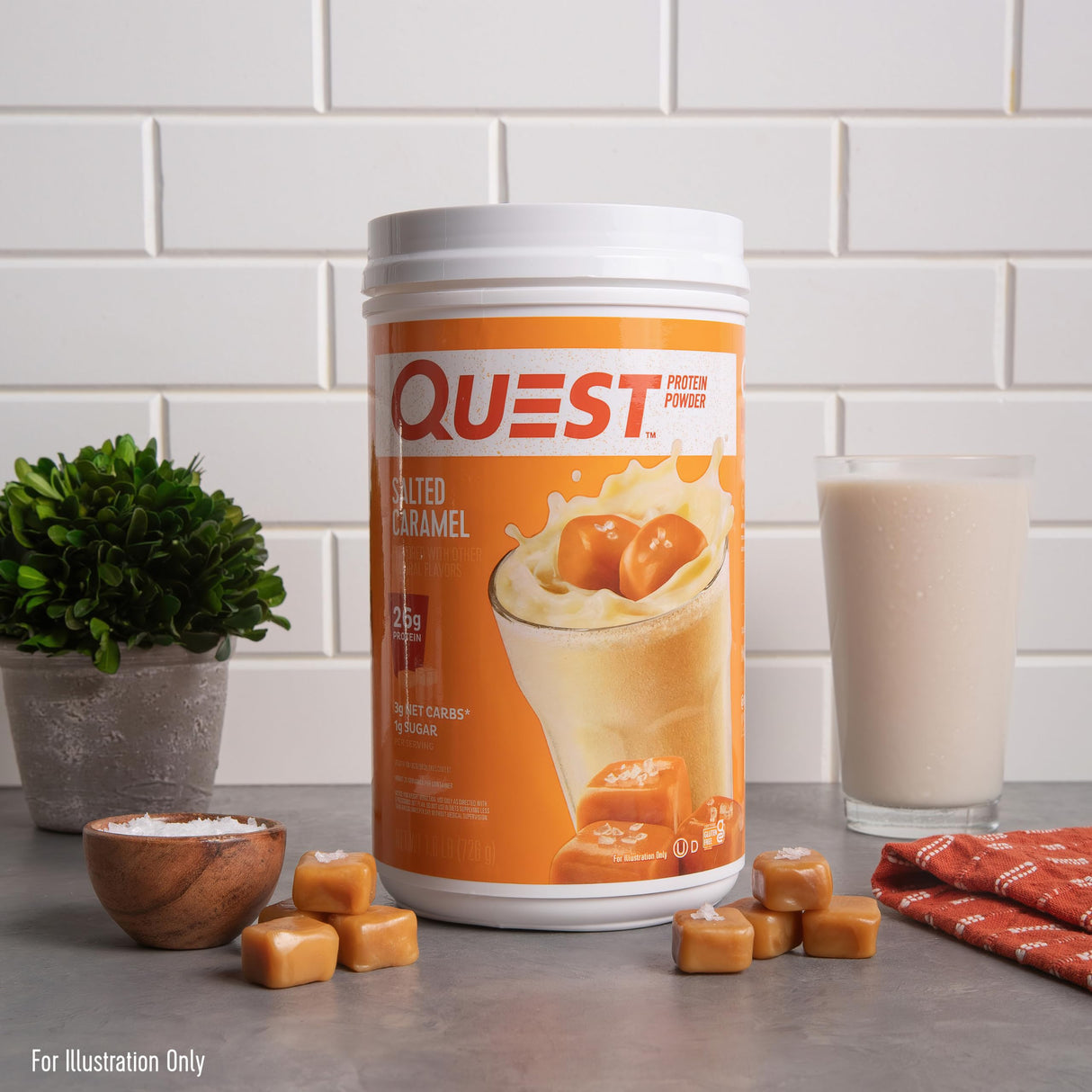 Quest Nutrition Salted Caramel Protein Powder, 26g Protein, 1g Sugar, Low Carb, Gluten Free, 1.6 Pounds, 24 Servings