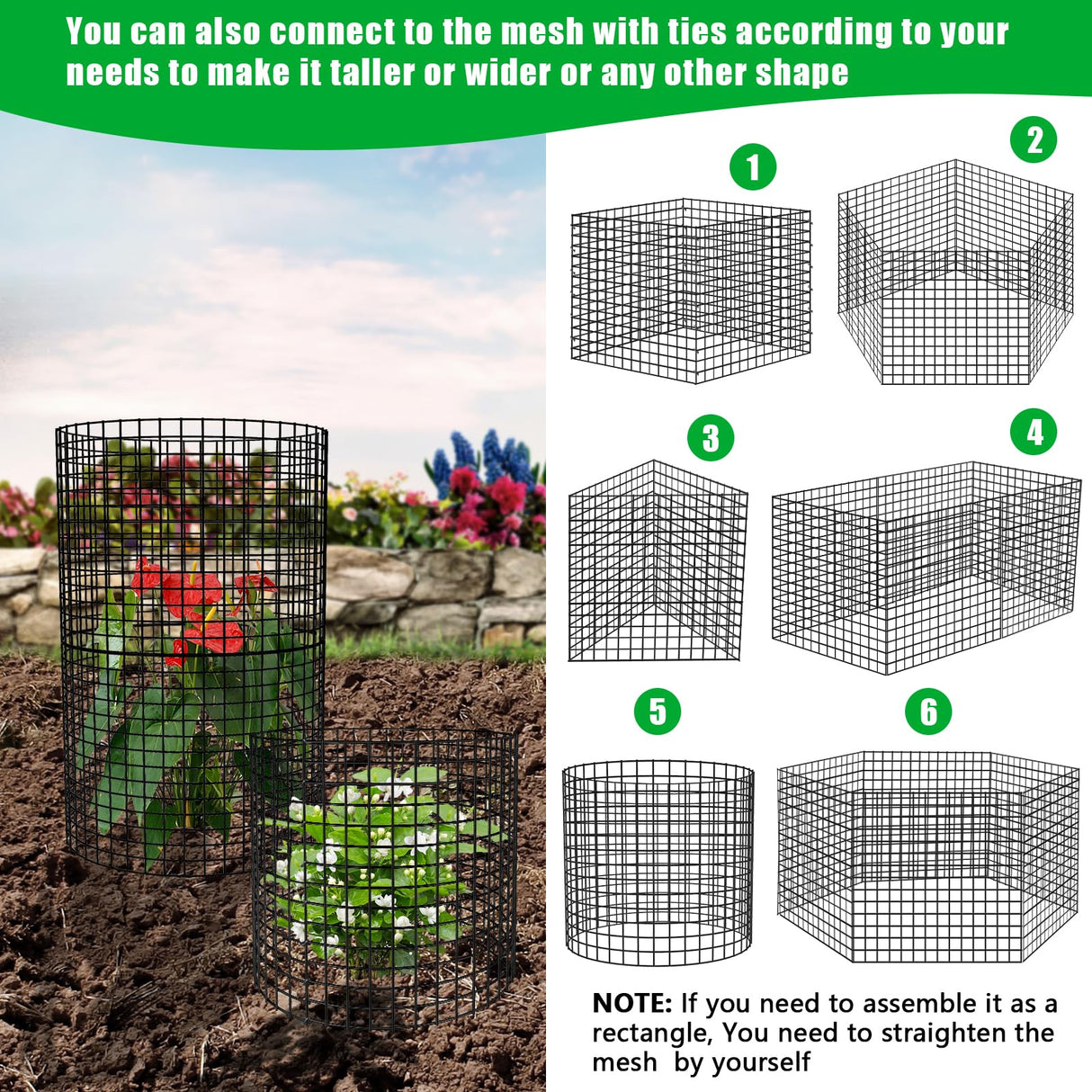 5 Pack Plant Protectors from Animals, 13x12" Plant Cages for Outdoor Plants