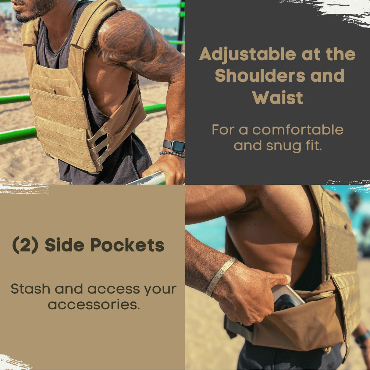 Polyfit (Fortify) Weighted Vest for Strength and Endurance Training, Fitness Workouts, Running, WODs - CAMO