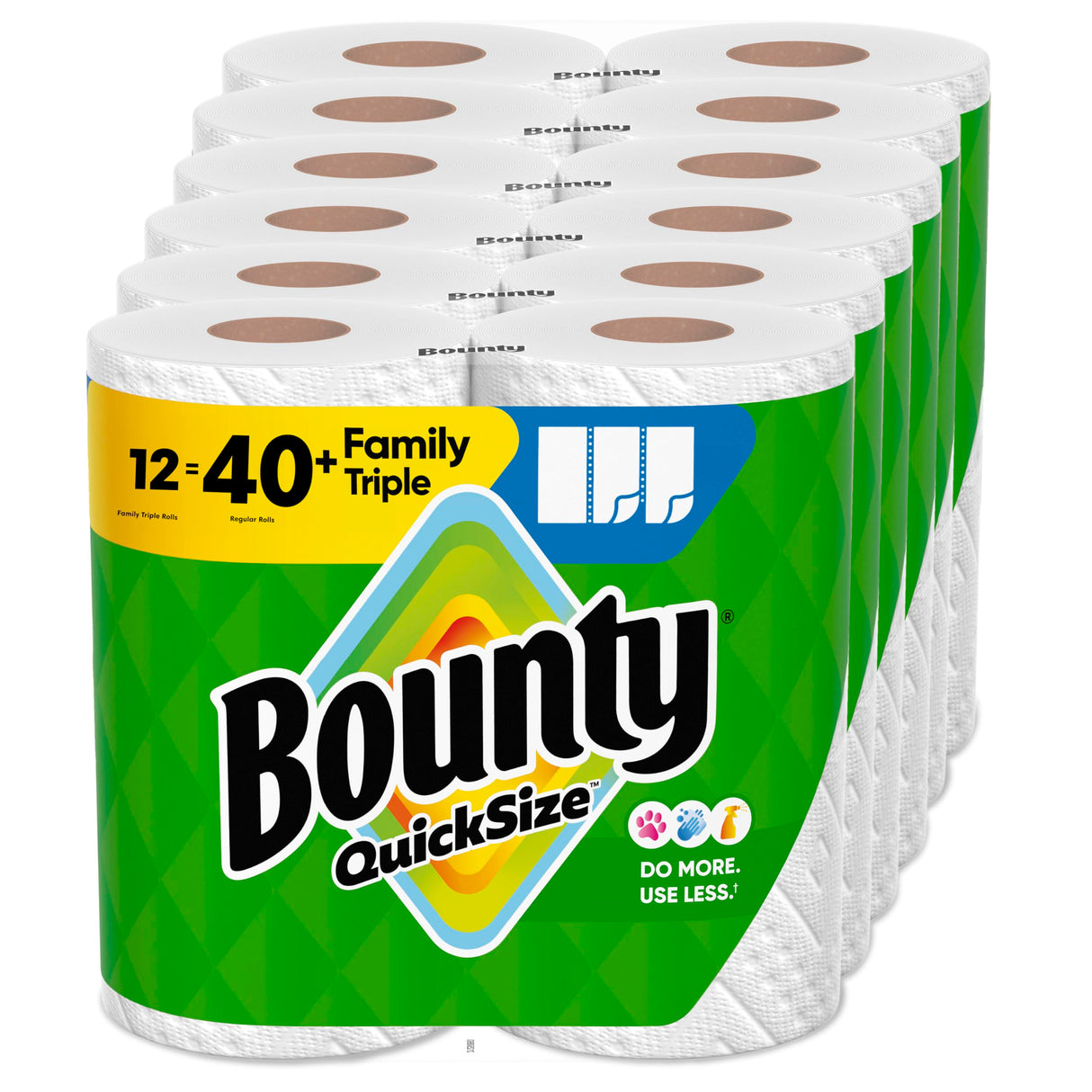 Bounty Paper Towels Quick Size, White, 16 Family Rolls = 40 Regular Rolls (Packaging May Vary)