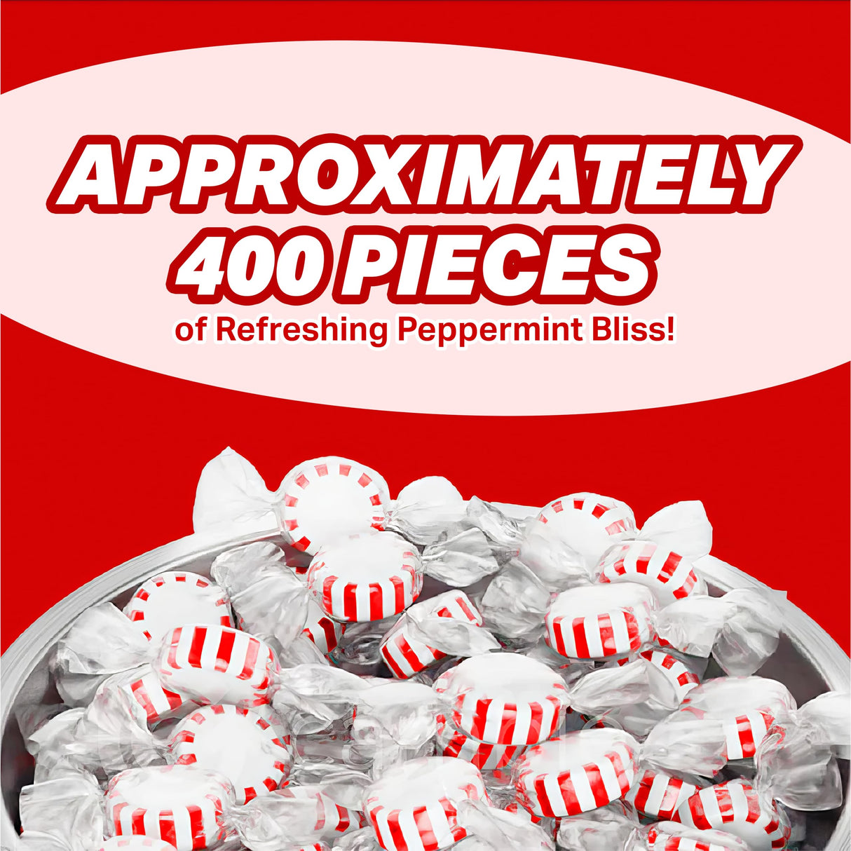 Starlight Peppermints Mints 5 Lb -Approx 400 Peppermint Candy Individually Wrapped - Thanksgiving Christmas Candy Mints