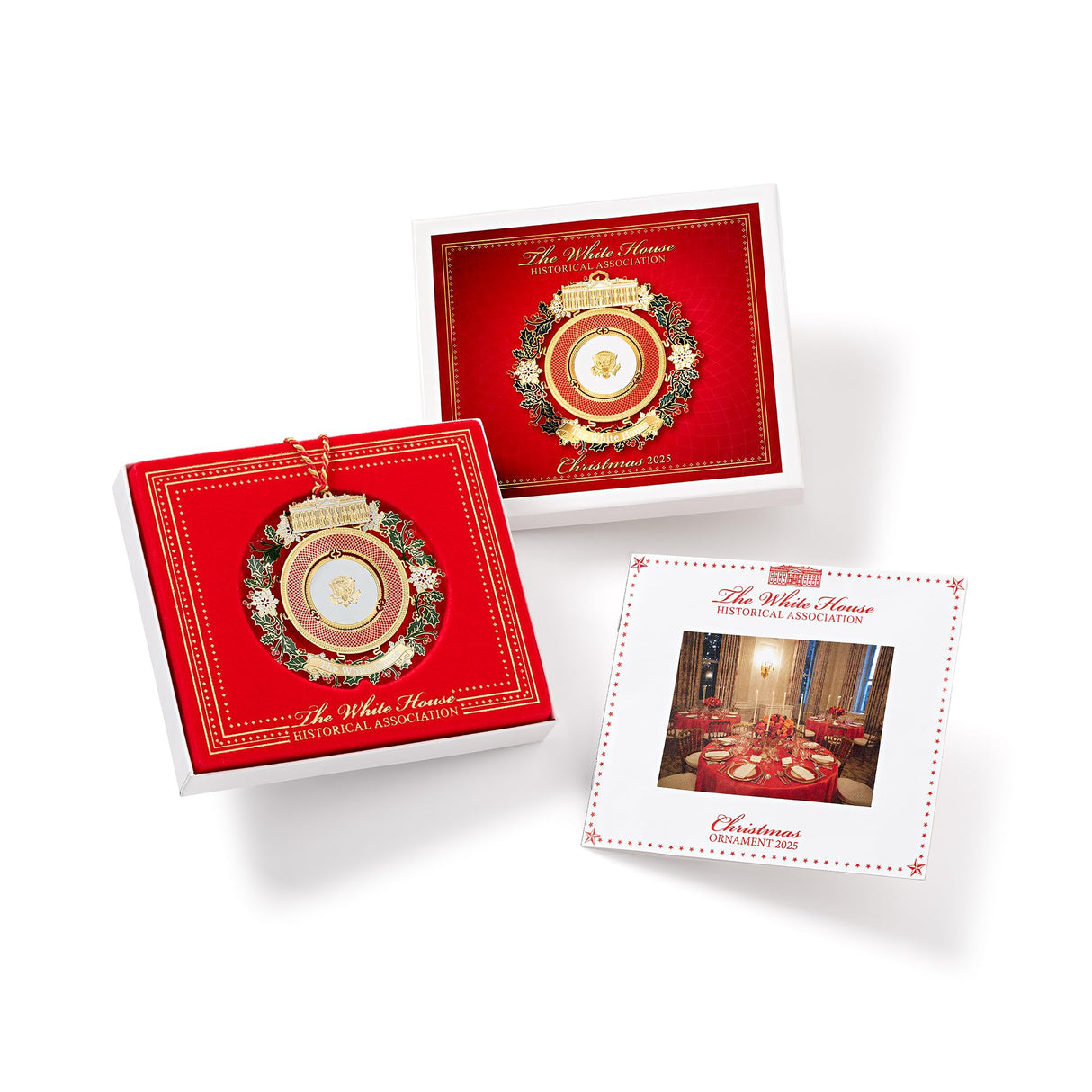 Official 2025 White House Christmas Ornament – Honors 150 Years of White House State Dinners, 24k Gold-Finished Brass, Includes Ribbon & Booklet, Collectible Gift in Keepsake Box, Made in USA