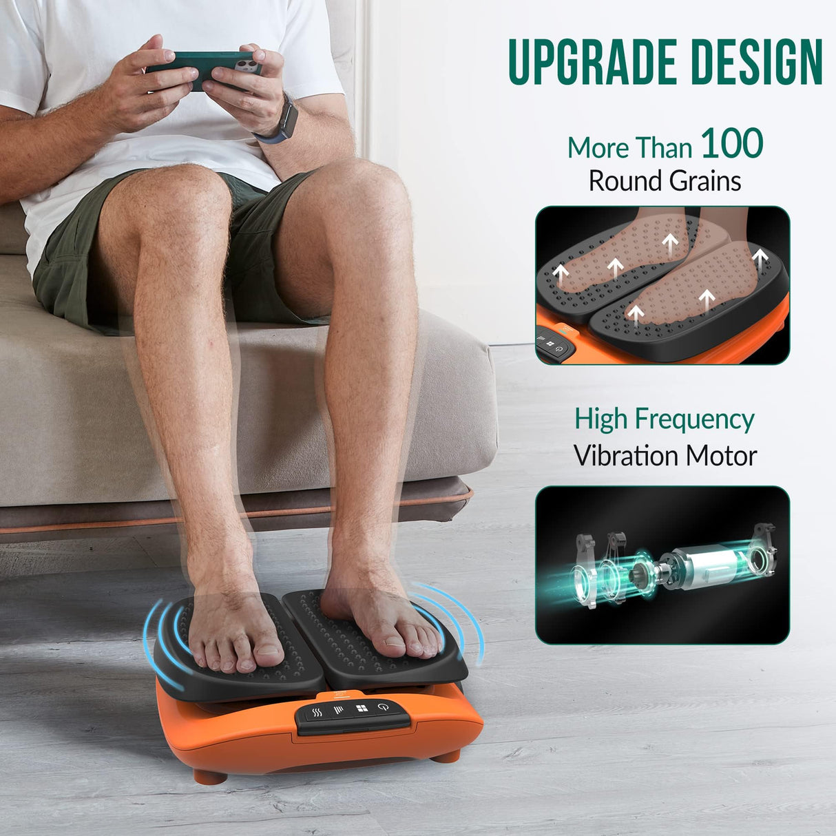 Snailax Vibration Foot Massager with Heat, App Control, FSA HSA Eligible, Adjustable Vibration Electric Foot Massager Machine for Circulation, Plantar Fasciitis, Pain, Remote Control