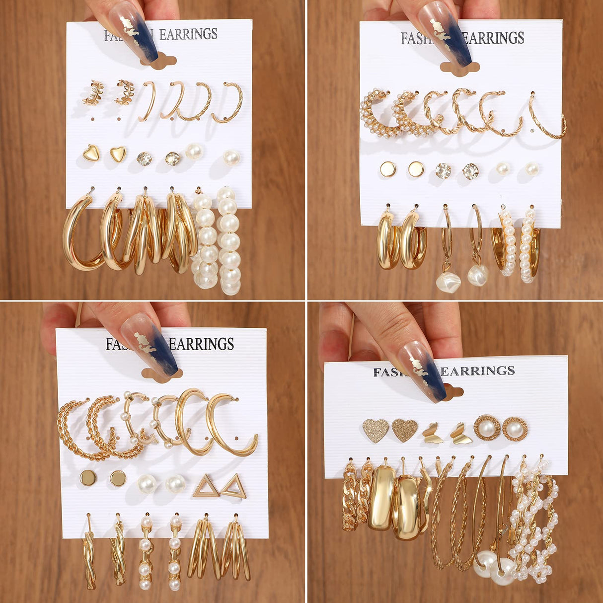 FAXHION 36 Pairs Gold Earrings Set for Women