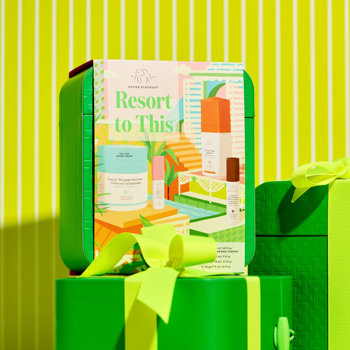 Drunk Elephant Resort to This Day Kit - Includes Protini Cream (50 ml/1.69 fl oz), C-Firma (15 ml/.5 fl oz), D-Bronzi (8 ml/.27 fl oz), and C-Tango (5 ml/.16 fl oz)