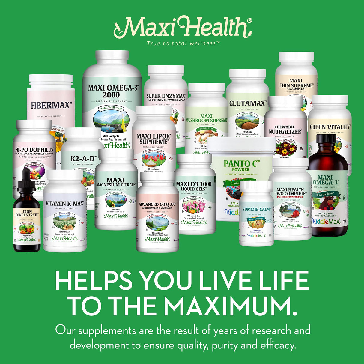 Maxi Health Chewable Multivitamin for Kids, Teens and Adults - Cherry Chewable Vitamins for Adults & Children - Kosher Kids Multivitamin + Iron (180 Tablets)
