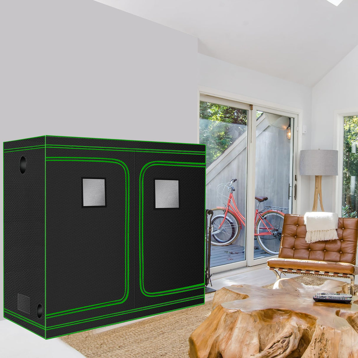 MELONFARM 4x8 Grow Tent, 96"x48"x80" High Reflective 600D Diamond Mylar Canvas with Observation Window and Floor Tray for Hydroponic Indoor Plant Growing
