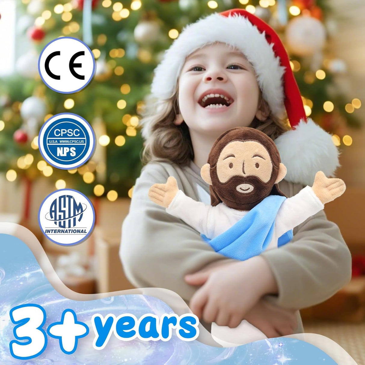 Yelakey 13" Jesus Plush, Jesus Stuffed Doll Plushie for Easter Christmas Church (Brown)