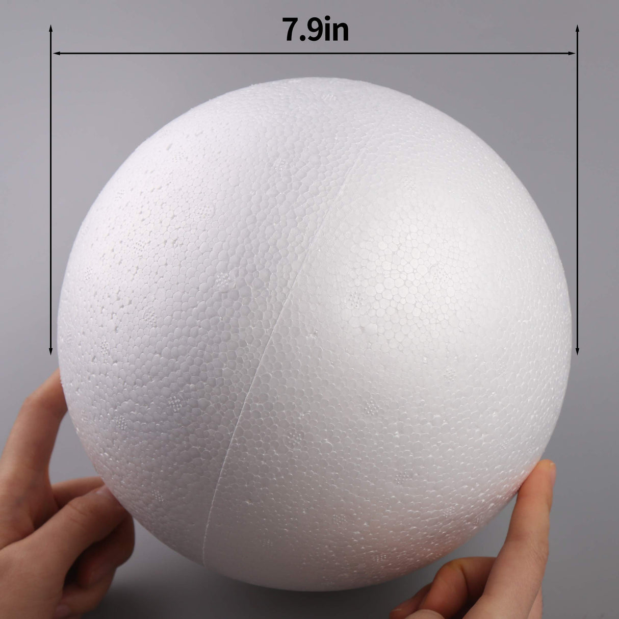 DIYASY 8’ Large White Foam Balls,2 Pack Giant Foam Balls,Smooth Solid Craft Balls for Christmas DIY Ornaments.
