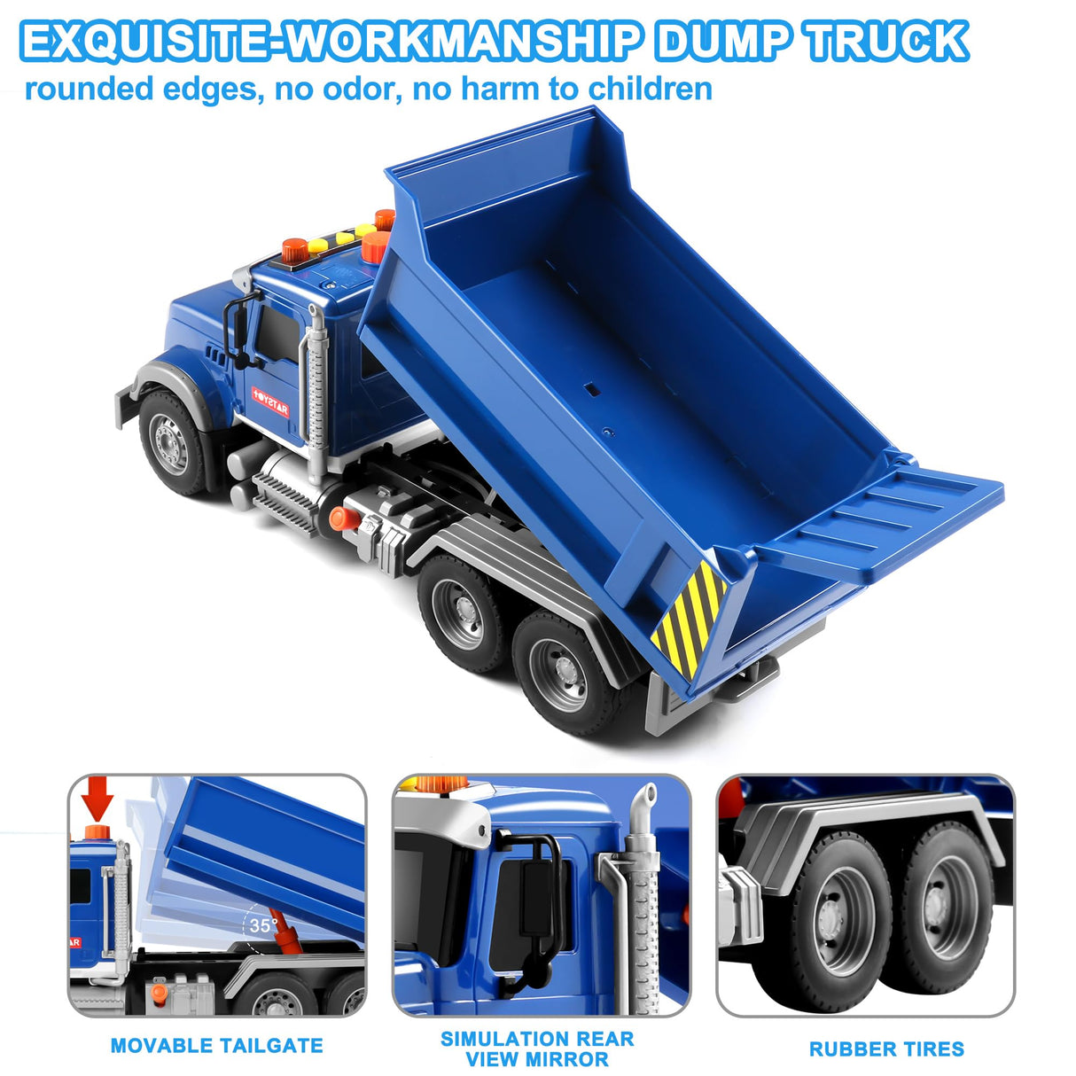 Dwi Dowellin Toddler Trucks Toys for Boys Age 3-5,Big Dump Truck with Lights and Sounds,Kids Boy Toys Christmas Birthday Gift Car