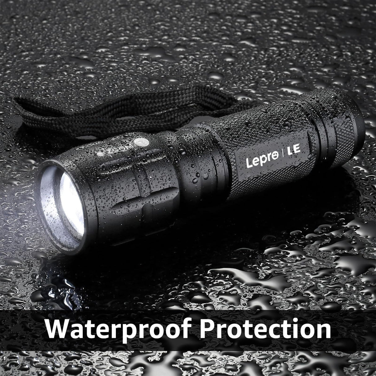 Lighting EVER LED Flashlights High Lumens, Small Flashlight, Waterproof, Adjustable Focus Flash Light for Outdoor, Emergency, Camping, AAA Batteries Included, 2 Pack
