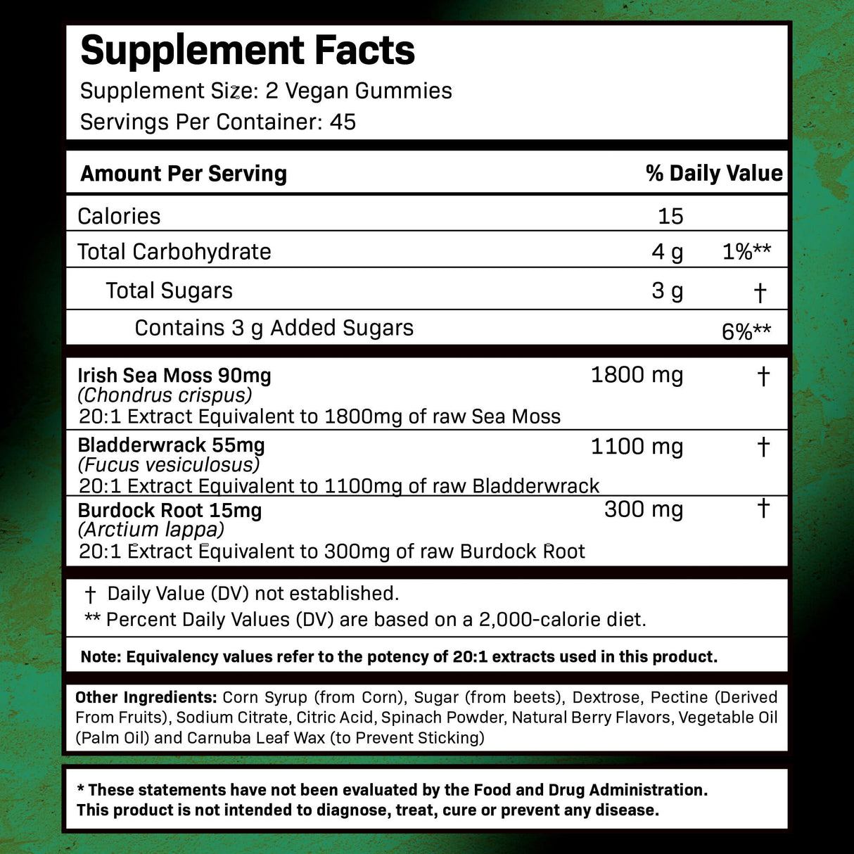 WELLNESS LABSRX Sea Moss Gummies, 3200mg Irish Sea Moss Mixed Berry Flavor with Maximum Potency Bladderwrack and Burdock Root - Supports Skin, Energy and Immunity - 90 Count