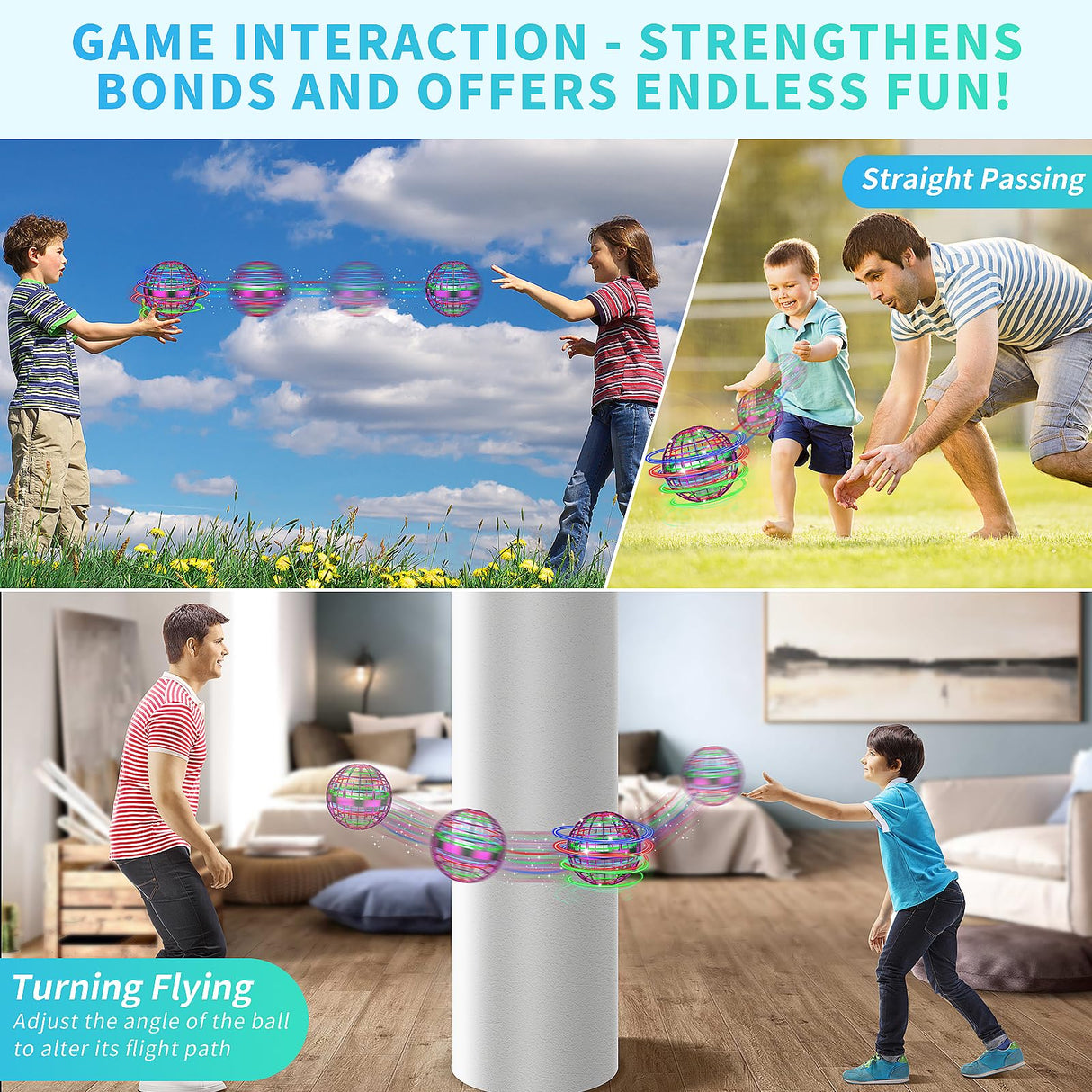 2025 AI Flying Orb Ball Toys, Hand Controlled Boomerang Hover Ball, Mini Drone Cosmic Globe Fidget Spinning Kids Adults Outdoor Fly Toy Christmas Birthday Gift for Boys Girls 6 7 8 9 10+ Year Old