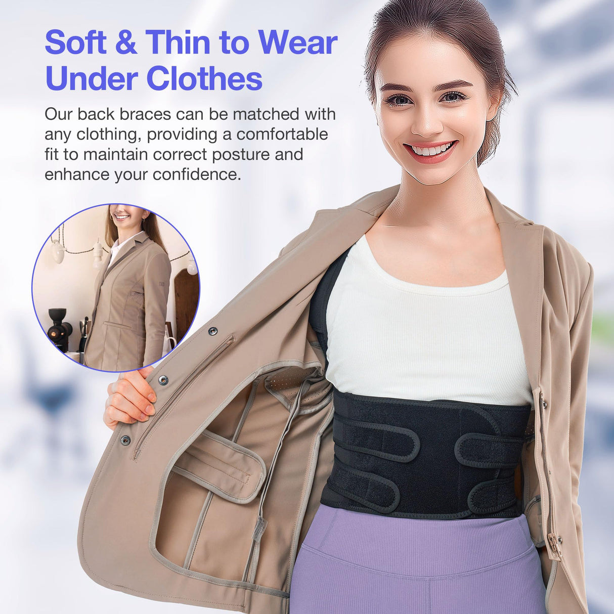 Kepwaa Posture Corrector for Women and Men, Upgraded Full Back Brace Support, Adjustable Shoulder Straightener for Improving Back Posture, Relief for Upper and Lower Back, Lumbar, Neck, Shoulder Pain