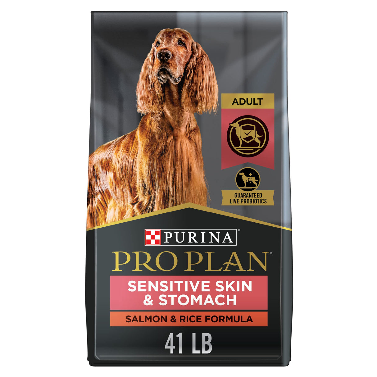 Purina Pro Plan Sensitive Skin and Stomach Dog Food With Probiotics for Dogs, Salmon & Rice Formula - 41 lb. Bag