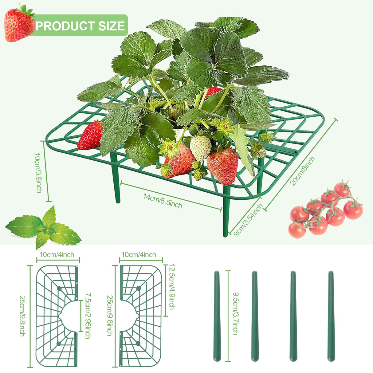 15Packs Strawberry Plant Support, Strawberry Plant Stand Holder Reusable Strawberry Plant Protector Greenhouse Strawberry Trellis Accessories Strawberry Planter for Strawberry Garden Plants