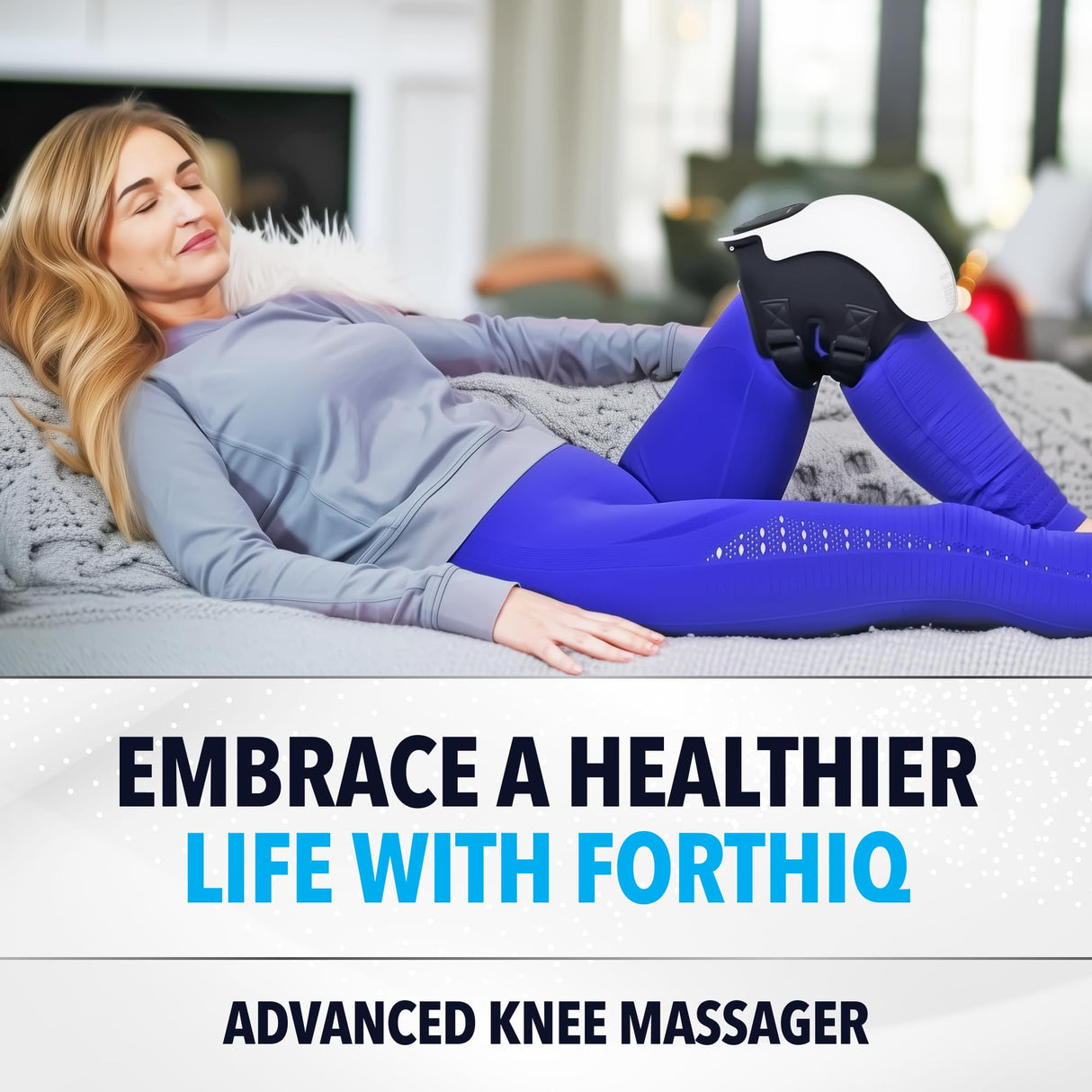 FORTHiQ Knee Massager Smart with Heat, Red Light and Massage Therapy, 3-in-1 Cordless, 2024 Updated Edition, FSA or HSA Eligible, Gifts for Grandma & Grandpa