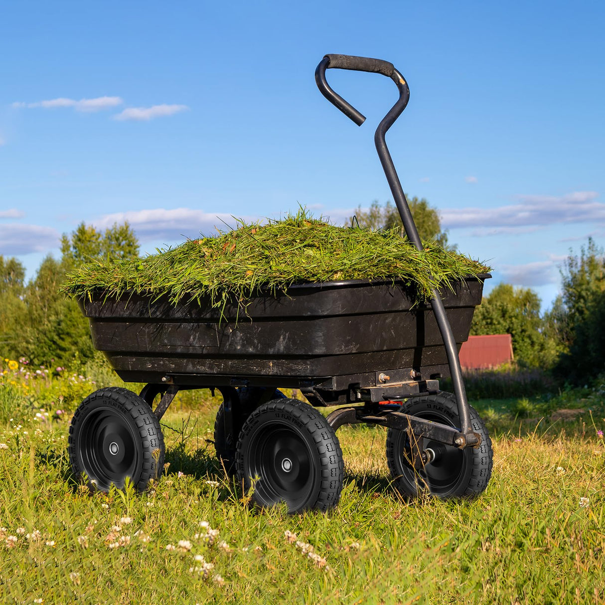 RONPOW 4.00-6 Flat Free Tire and Wheel for Wheelbarrow and Garden Cart