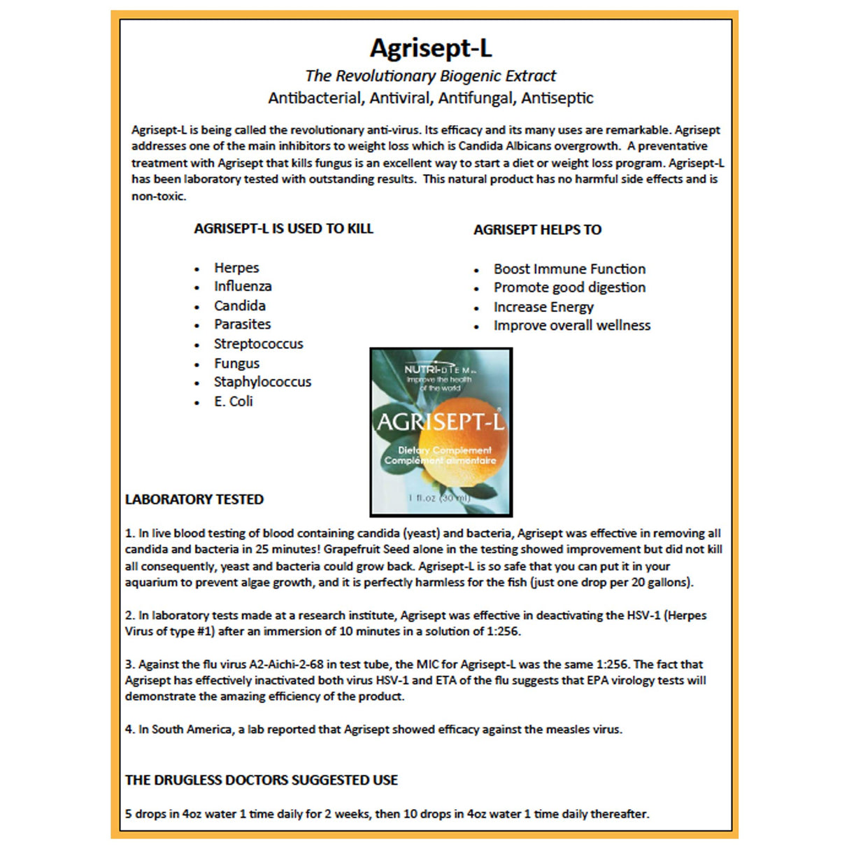 Nutri-Diem Agrisept - L Antioxidant 30ml (1 oz) 3 Bottles