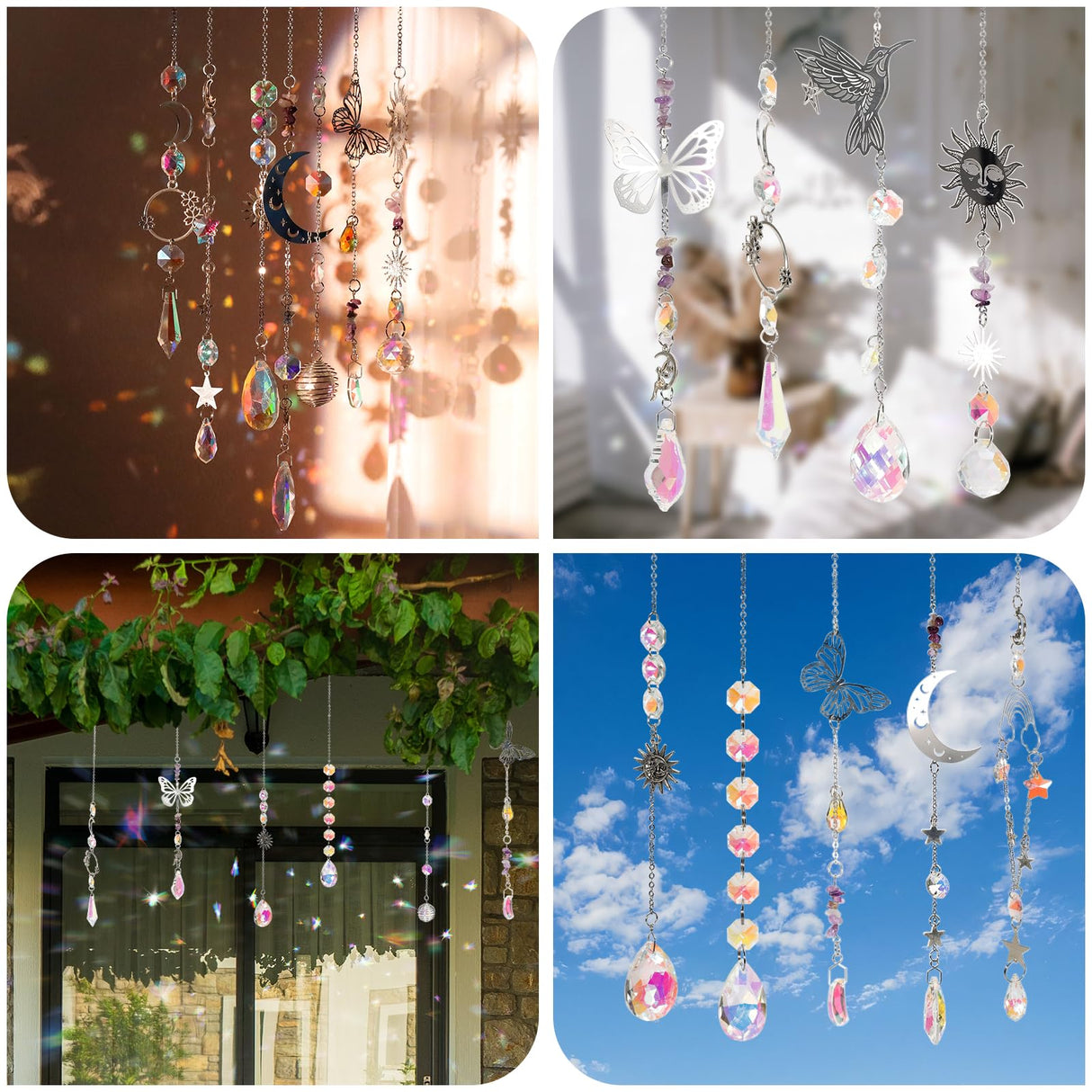 400Pcs DIY Suncatcher Making Kits,Crystal Suncatcher Prism Hanging Kit with Hooks/Chain Rainbow Maker,Make Your Own Decorative Hanging Suncatchers for Adults Wedding Windows Home Garden
