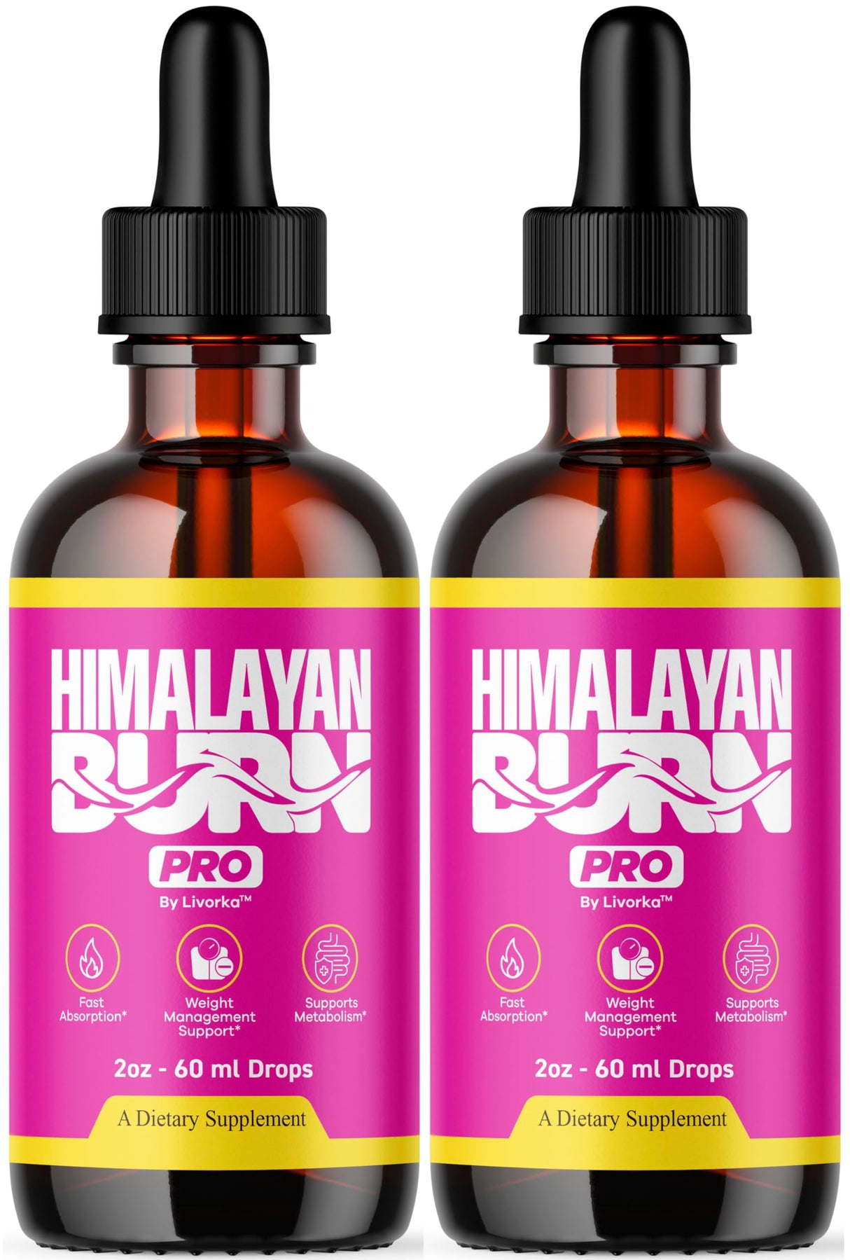 (2 Pack) Himalayan Burn Pro Drops - HimalayanBurn Pro Advanced Formula Liquid Supplement, Himalayan Burn Pink Salt Health & Wellness, Himalayanburn Pro Daily Wellness Support, 2 Bottles for 2 Months