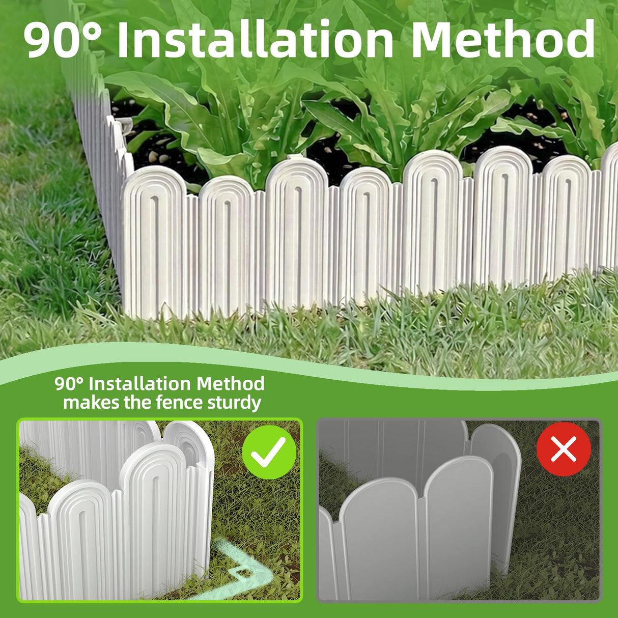 Vashly 20Pcs 20Ft Landscape Edging,6.5 Inch Garden Border with 20 Stakes