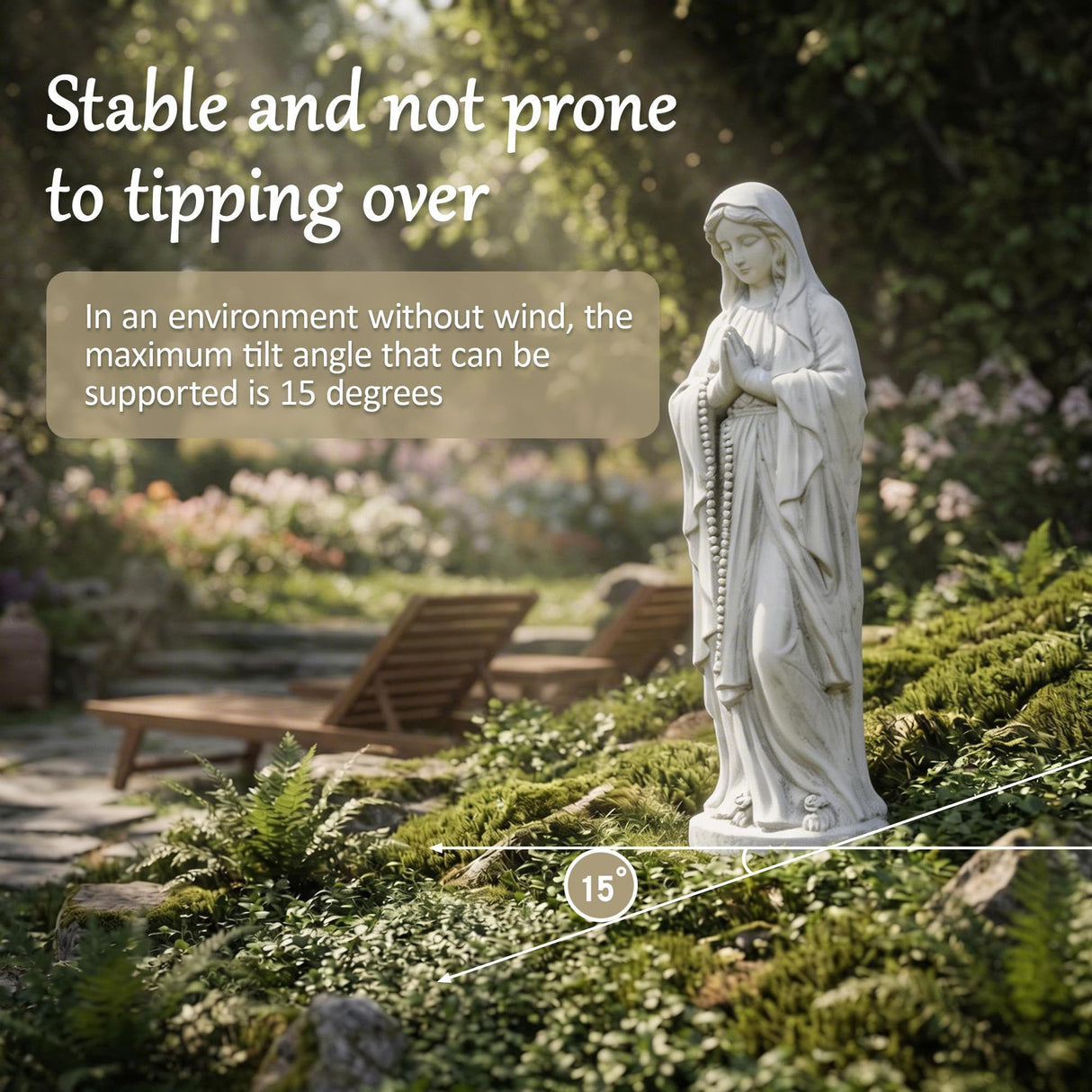 BETISEF Virgin Mary Praying Statue, Outdoor 30 Inch Tall Large Religious Garden Statue, Blessed Mother Outdoor Statue, Virgen De Guadalupe Statues for Yard, Patio, Home Decor
