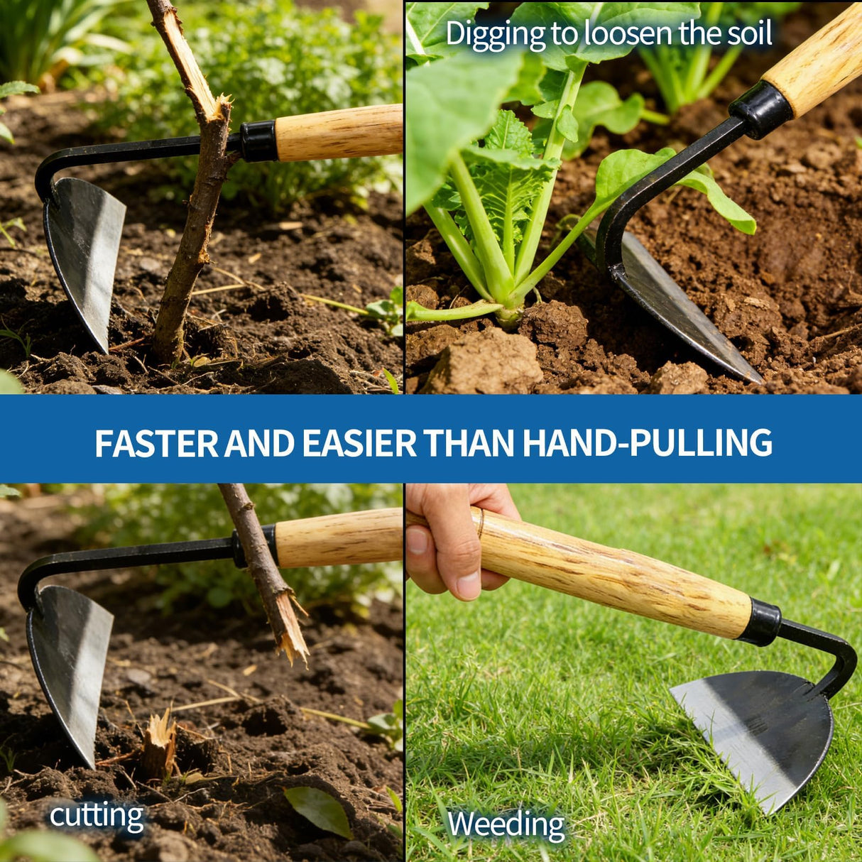 Elegital Kana Hoe 217 Japanese Garden Hand Hoe Sickle (Left-Handed)